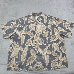 Panama Jack Hawaiian Style Men's Short‎ Sleeve Button Front Shirt Size 3XL Leaf